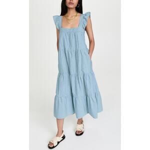 Nation LTD Camille Sundress Spritz Stripe Blue Green M